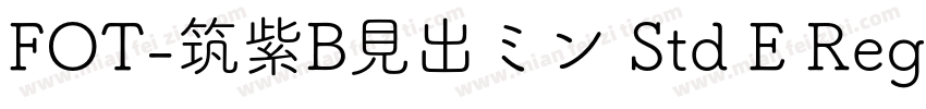 FOT-筑紫B見出ミン Std E Regular字体转换
